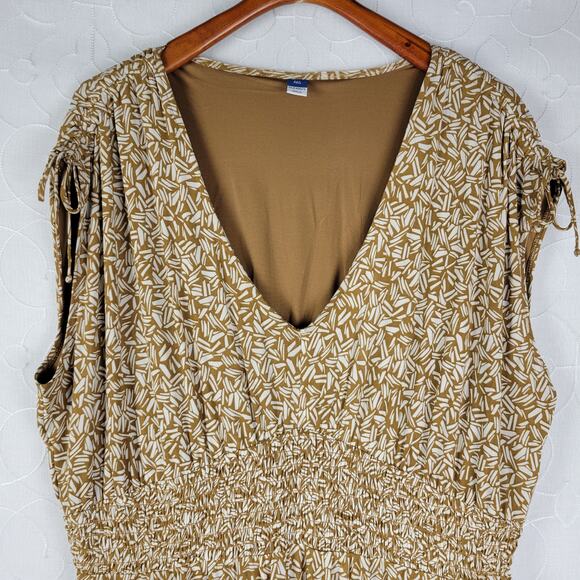 Old Navy Dress XXL Tall Waist Defined Sleeveless Tie Shoulder Smocked Mesh NEW - Picture 10 of 13